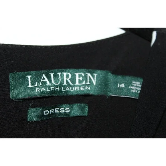 Lauren Ralph Lauren Polka Dot Sleeveless A Line Swing Dress Black Size 14 H14739 - Picture 6 of 10